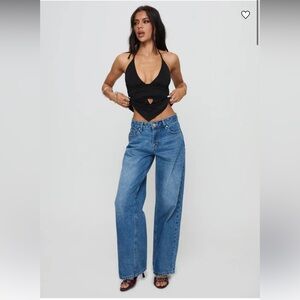 PRINCESS POLLY wide leg medium wash jeans